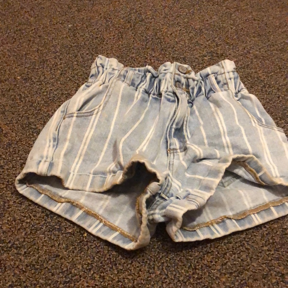 Striped blue Jean shorts!